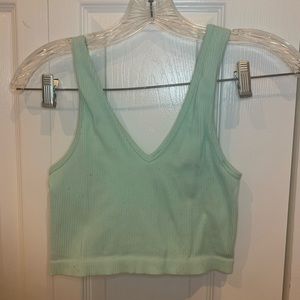 ribbed mint green cropped tank